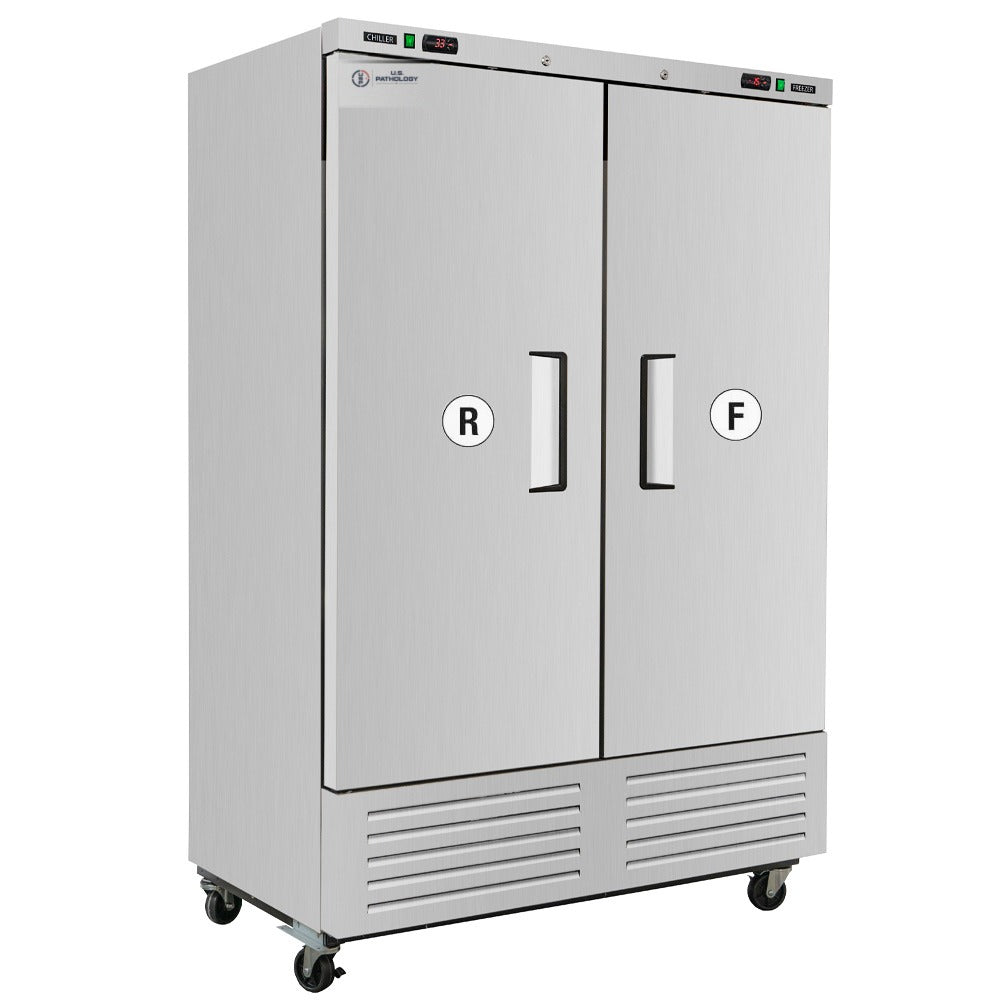 USPE 54" Dual-Temp Lab Refrigerator/Freezer, 42 Cu. Ft., angle view