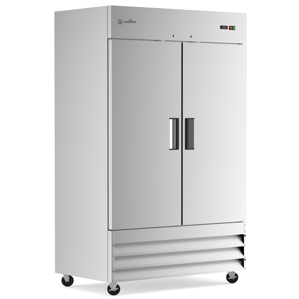 USPE 54" Two-Door Solid Lab Refrigerator, 41.3 Cu. Ft., angle view