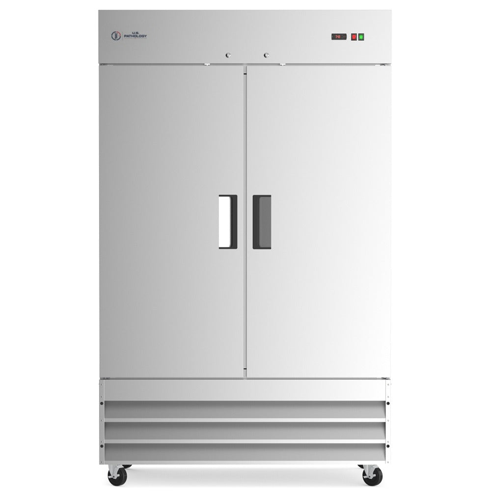 USPE 54" Two-Door Solid Lab Refrigerator, 41.3 Cu. Ft., front view
