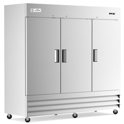 USPE 81" Three-Door Solid Lab Refrigerator, 72 Cu. Ft. (USPE-LR3-81S), angle view