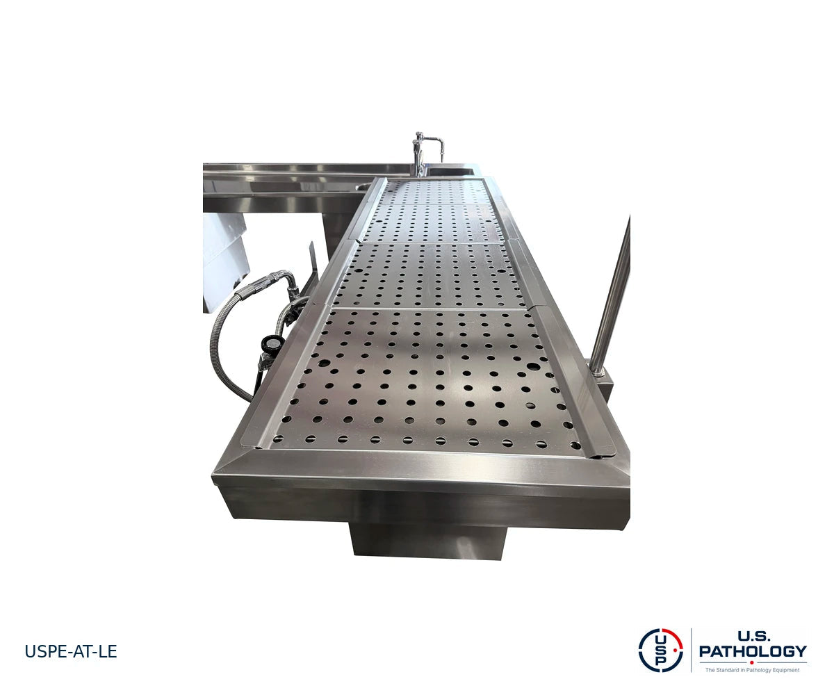 L-Shaped Elevating Autopsy Table, USPE-AT-LE, alternate view