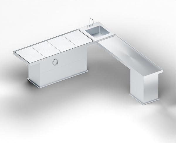 Fixed-Height L-Shaped Autopsy Table