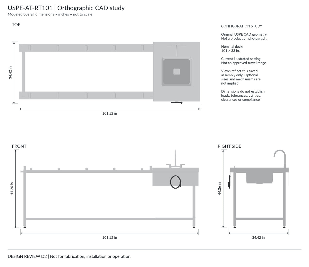 Roller-Transfer Autopsy Table with Sink, view 3