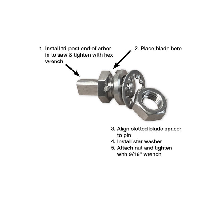 USPE Autopsy Saw Blade Arbor and Five-Blade Option – Arbor only – catalog reference M-CB810A