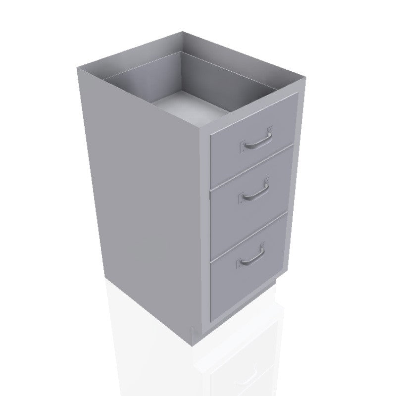 USPE 18-Inch Base Cabinet, 1 Medium and 2 Large Drawers, 1 medium drawer and 2 large drawers, model USPE-CW-B379