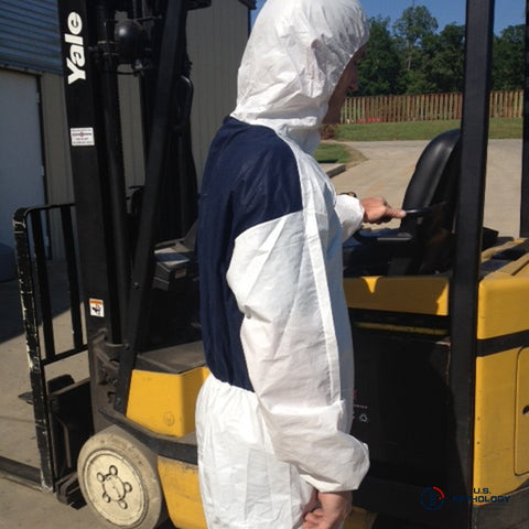 USPE Breathable Microporous Coverall, Cool Back Panel, Hood, Elastic Wrists & Ankles – breathable back panel