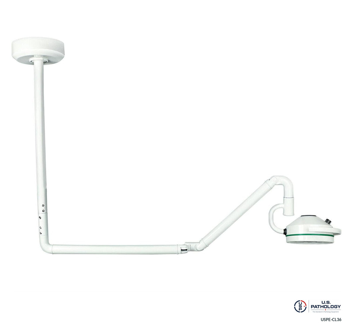 USPE Ceiling-Mounted LED Examination Light, side; listing-reference photograph