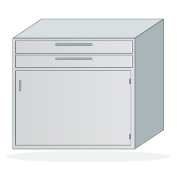 USPE 2-Drawer / Single-Door Base Cabinet, Right-Hinged