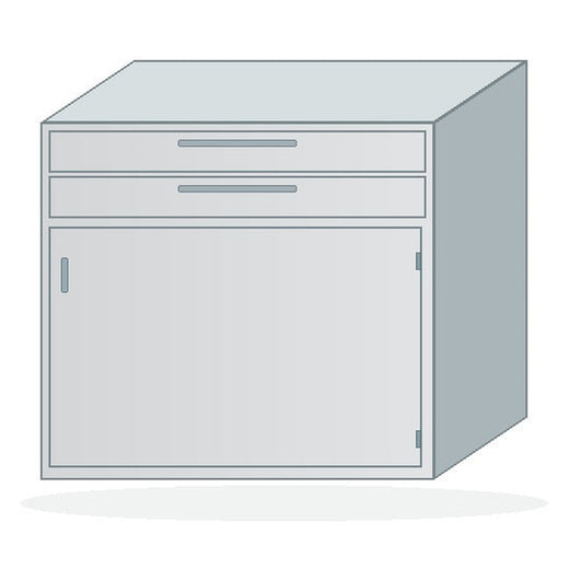 USPE 2-Drawer / Single-Door Base Cabinet, Right-Hinged