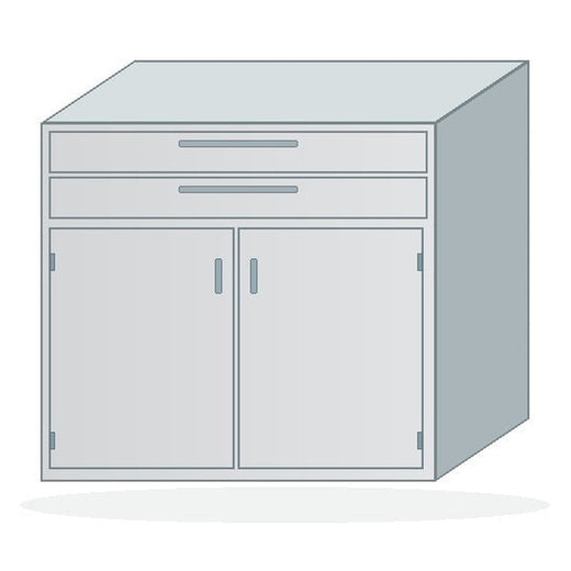 USPE 2-Drawer / Double-Door Base Cabinet