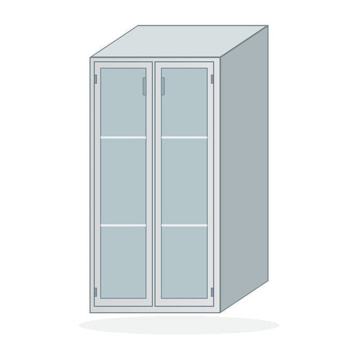 USPE Glazed Tall Storage Cabinet, Paired double doors