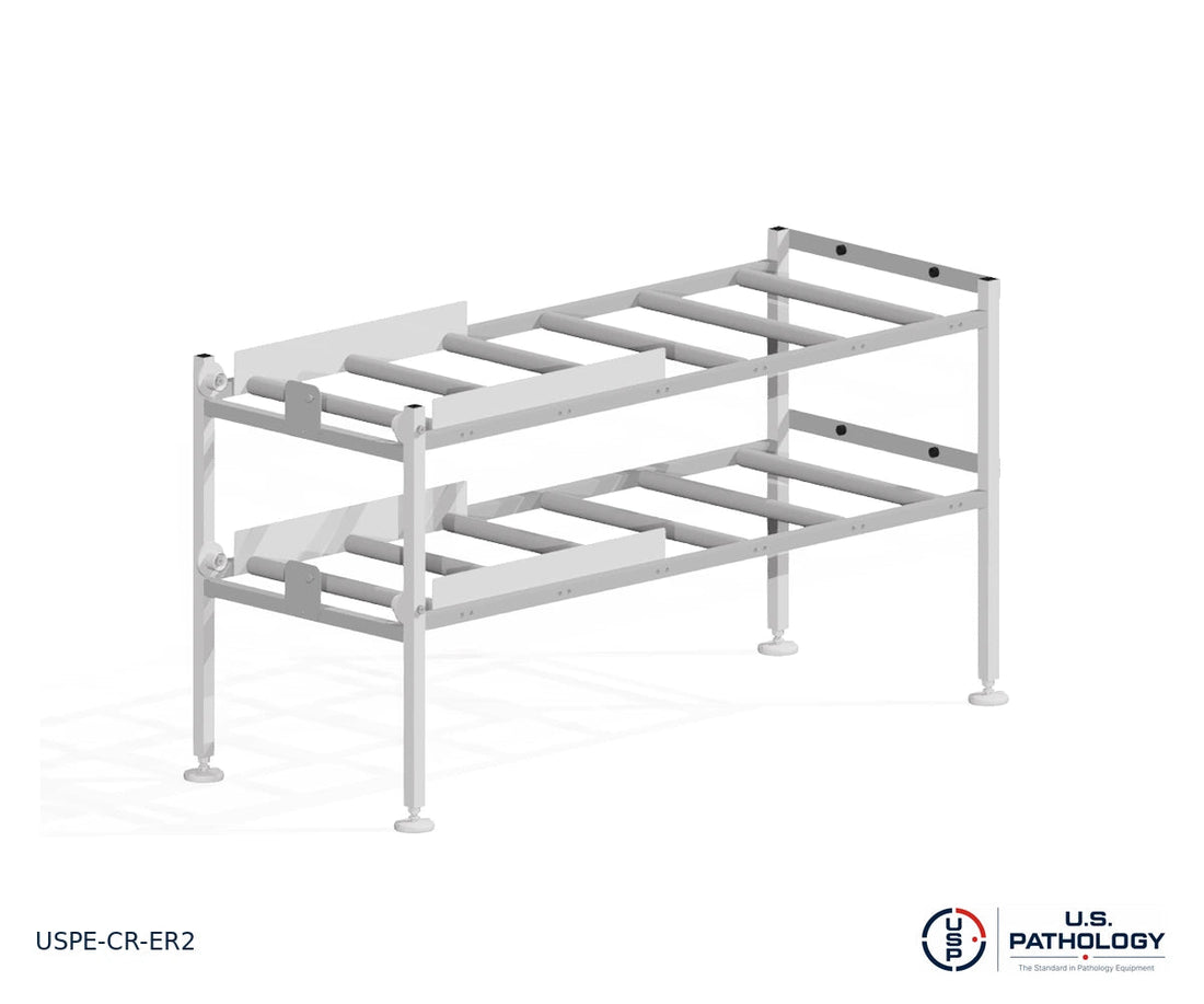 USPE 2-Tier End-Loading Morgue Cadaver Storage Rack