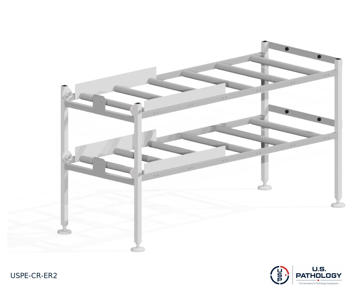2-Tier End-Loading Morgue Cadaver Storage Rack, USPE-CR-ER2, alternate view