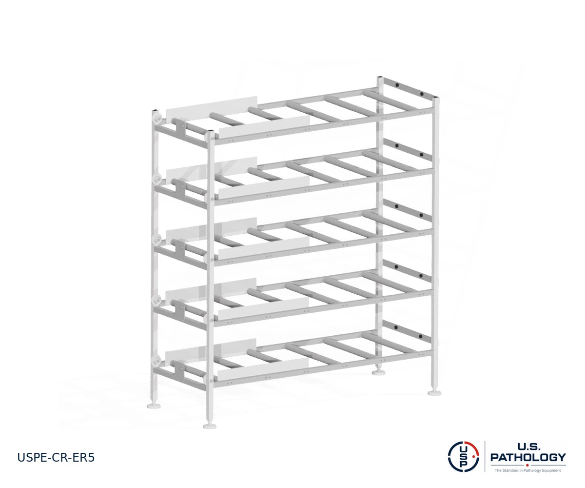 5-Tier End-Loading Morgue Cadaver Storage Rack, USPE-CR-ER5, alternate view