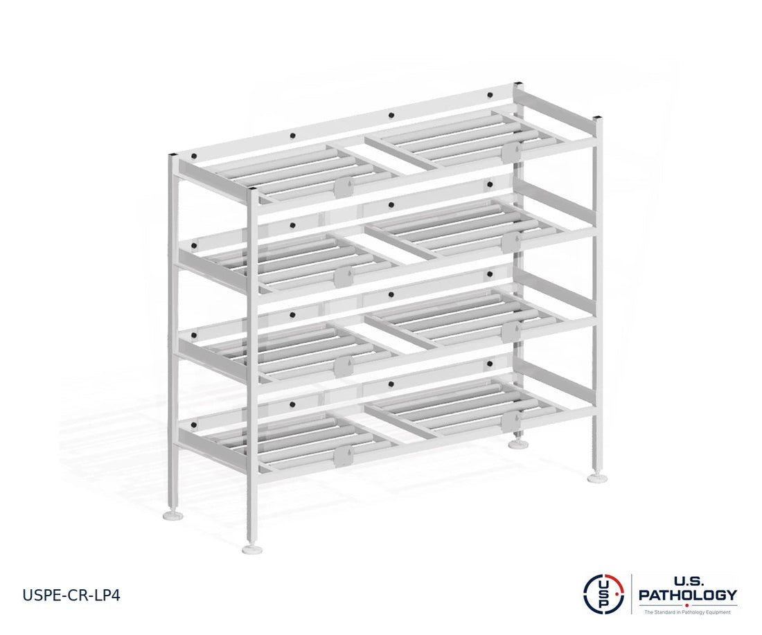 USPE Low-Profile 4-Tier Morgue Cadaver Rack