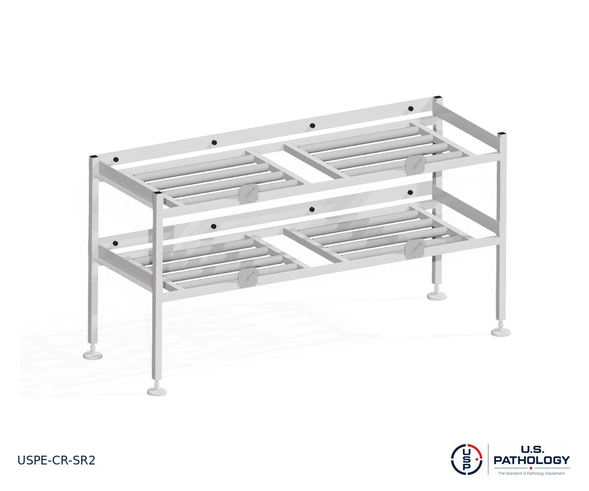 2-Tier Side-Loading Morgue Cadaver Storage Rack, USPE-CR-SR2, reference configuration