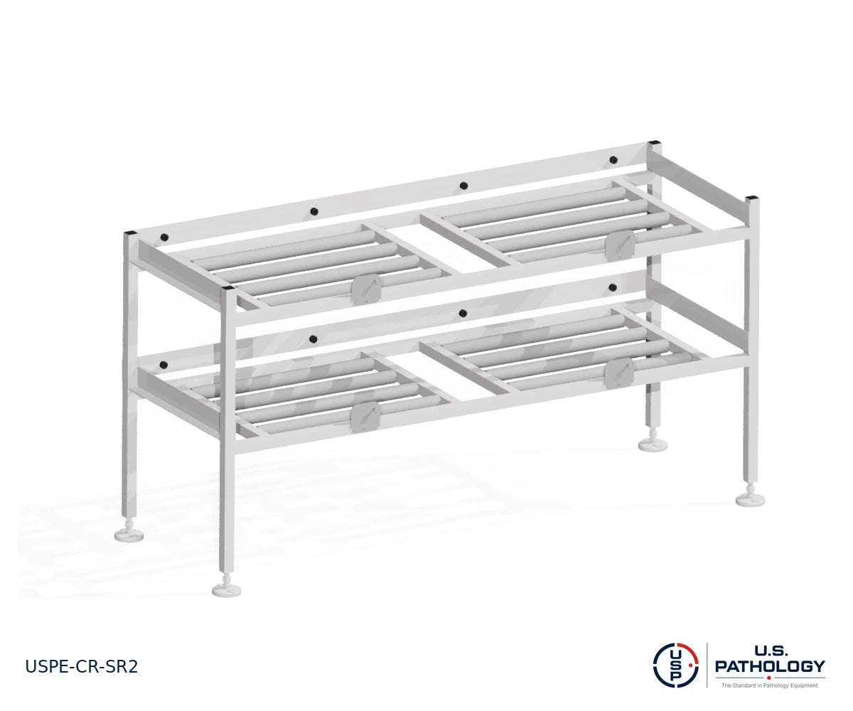 2-Tier Side-Loading Morgue Cadaver Storage Rack, USPE-CR-SR2, alternate view