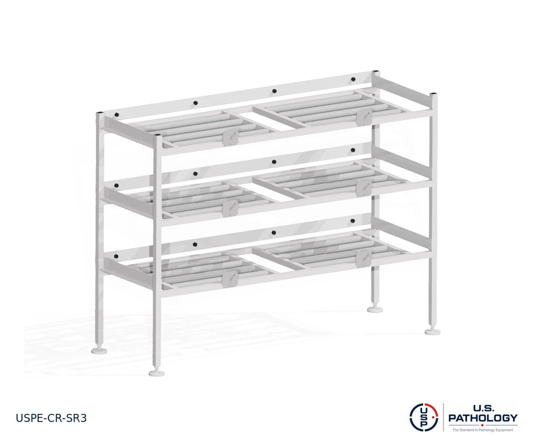 USPE 3-Tier Side-Loading Morgue Cadaver Storage Rack