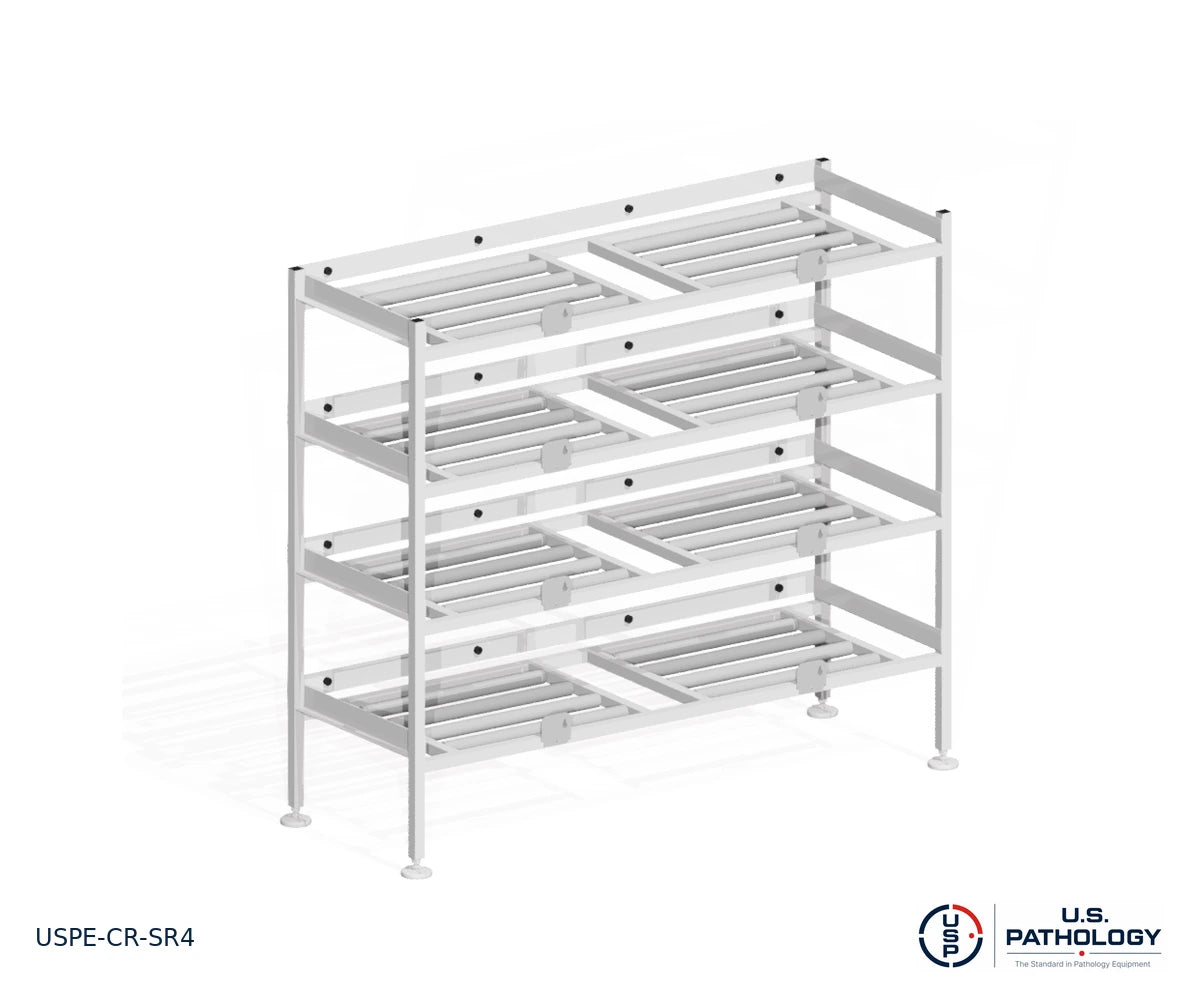 4-Tier Side-Loading Morgue Cadaver Storage Rack, USPE-CR-SR4, alternate view