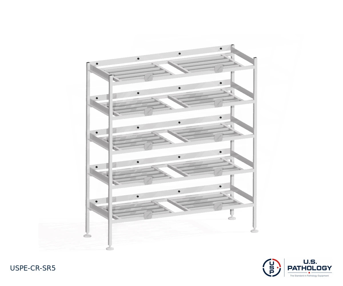 5-Tier Side-Loading Morgue Cadaver Storage Rack, USPE-CR-SR5, alternate view