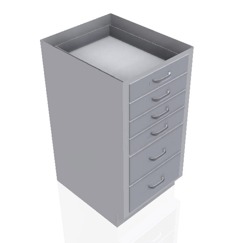 18 in. Stainless Steel Prep Room Base Cabinet: 4 Small Drawers, 2 Medium Drawers