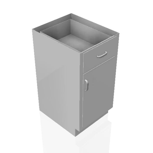 USPE 18 in. Stainless Steel Base Cabinet: 1 Medium Drawer, 1 Left Door