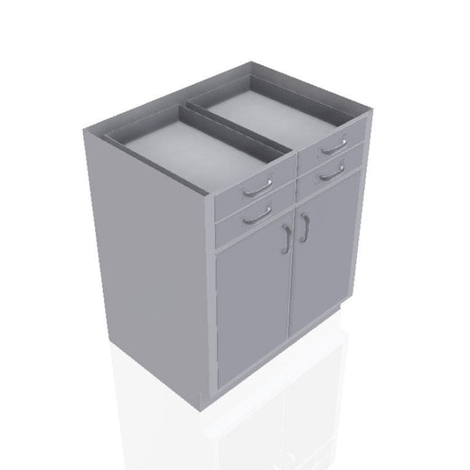 USPE 30 in. Stainless Steel Base Cabinet: 4 Small Drawers, 2 Doors