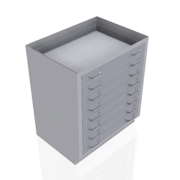 30 in. Stainless Steel Base Cabinet: 8 Long Small Drawers