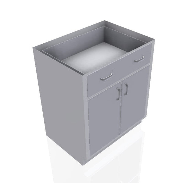 30 in. Stainless Steel Base Cabinet: 1 Long Medium Drawer, 2 Doors