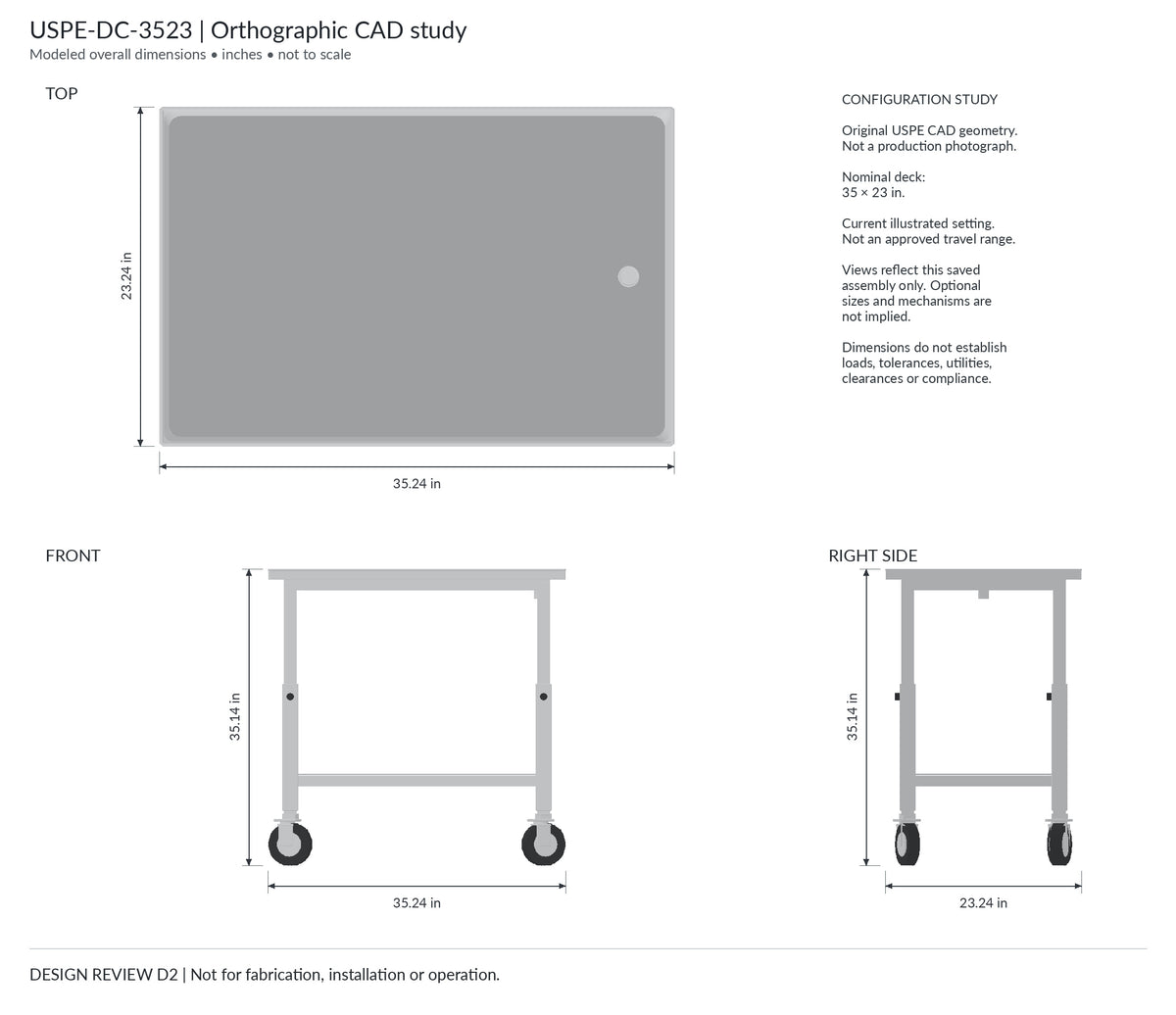 Height-Adjustable Dissection Cart, view 3
