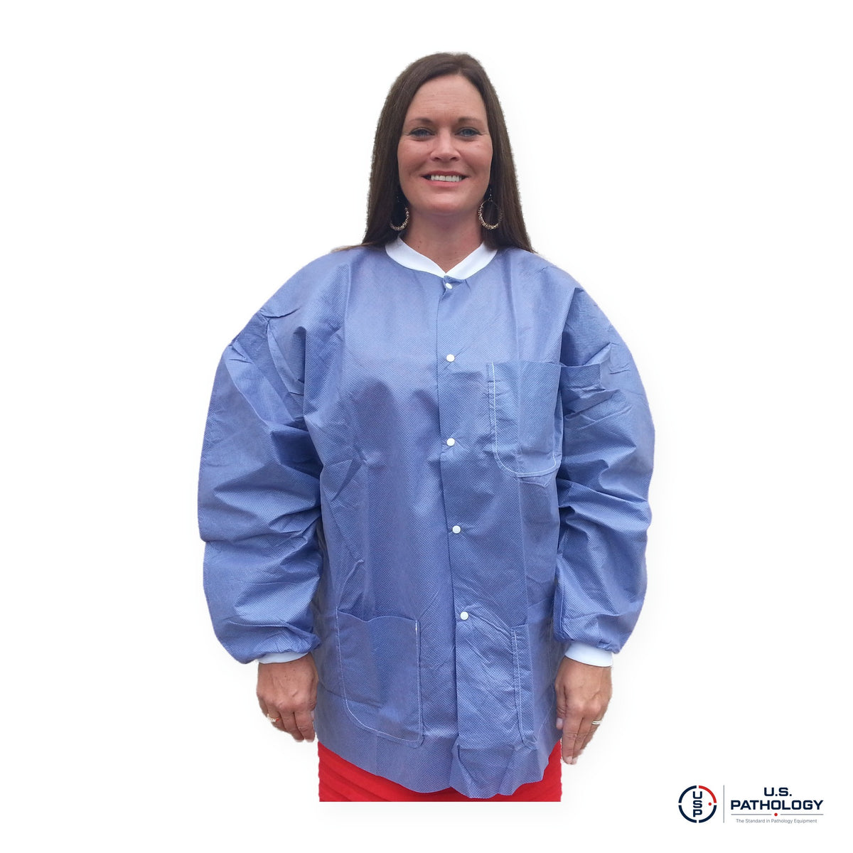 USPE Disposable Embalming Jacket – Hip-Length SMS, 10/Pack – Ceil Blue