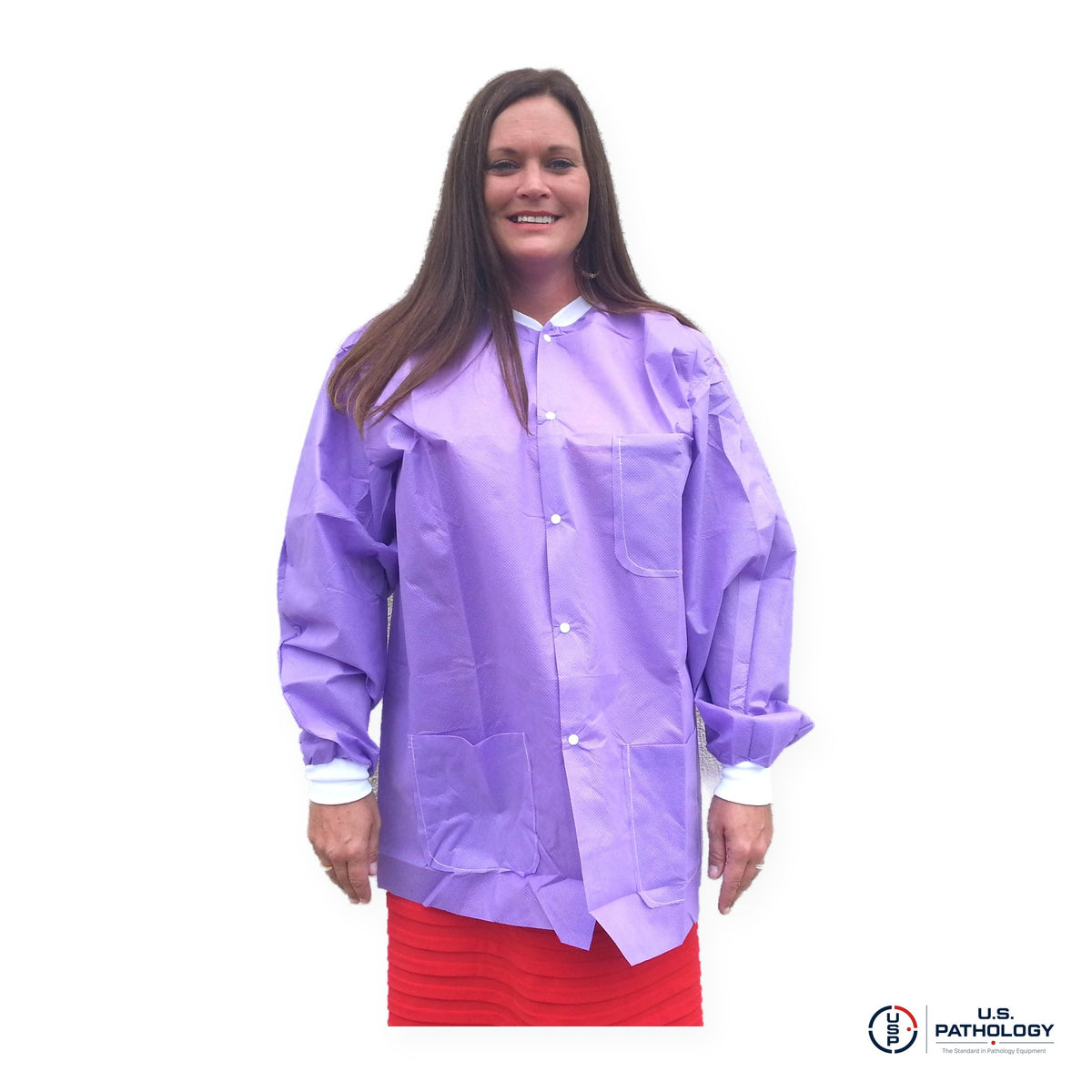 USPE Disposable Embalming Jacket – Hip-Length SMS, 10/Pack – Purple