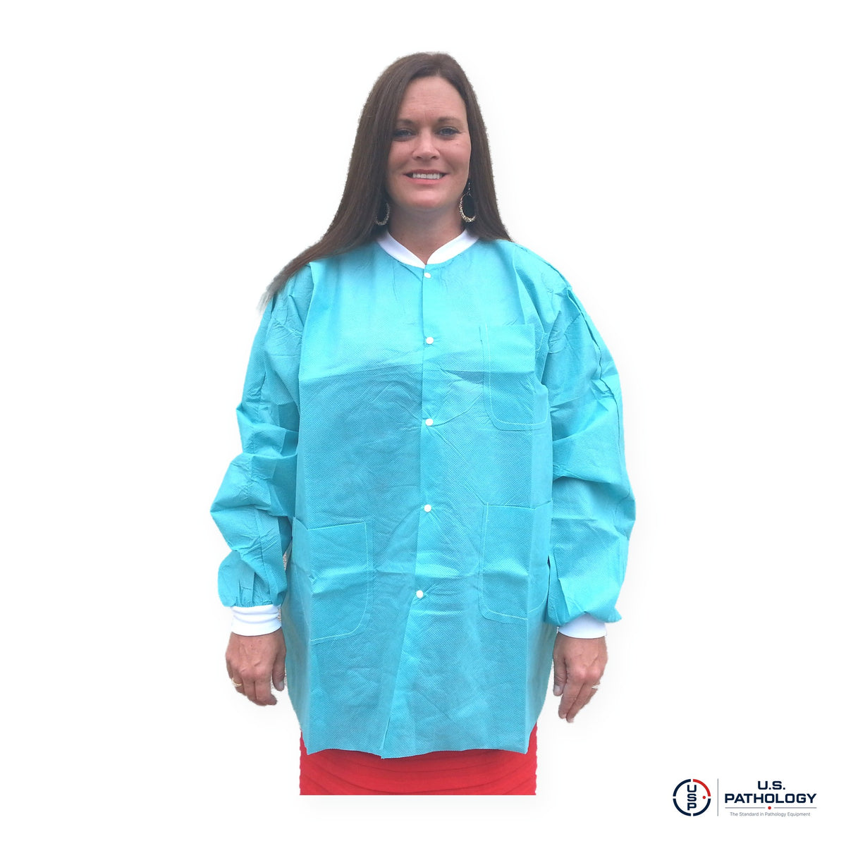 USPE Disposable Embalming Jacket – Hip-Length SMS, 10/Pack – Teal