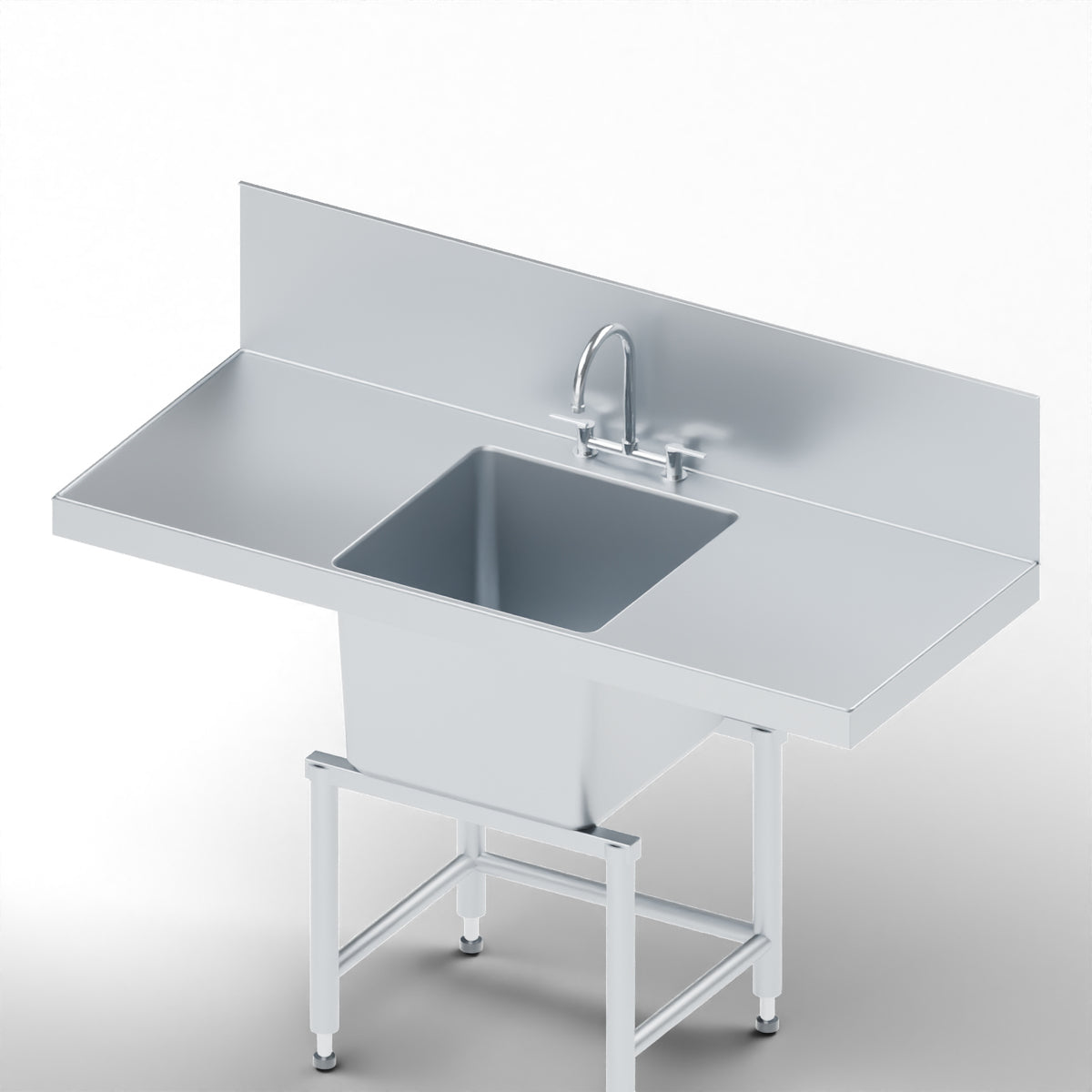 Double-Drainboard Stainless Steel Scullery Sink, view 2