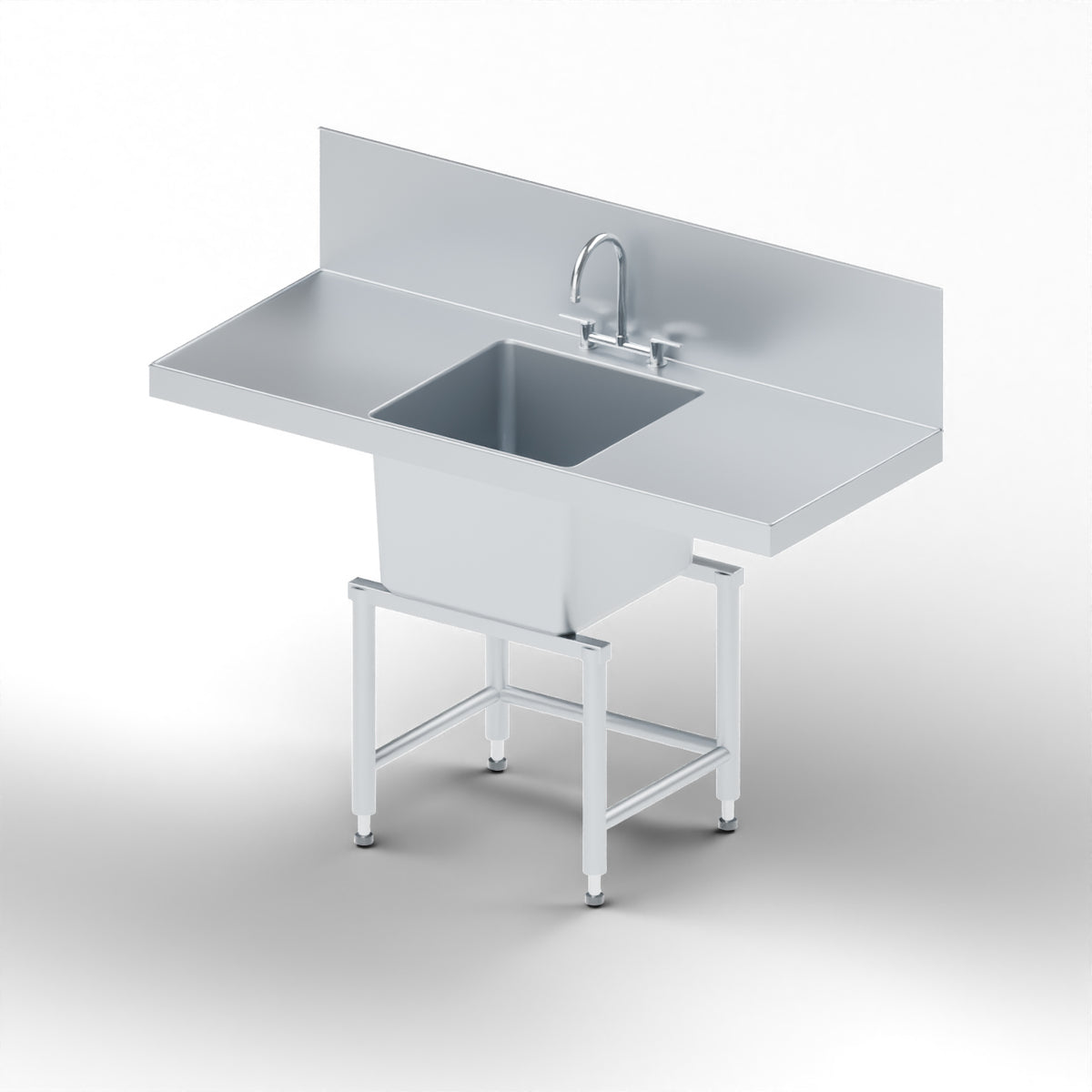 Double-Drainboard Stainless Steel Scullery Sink