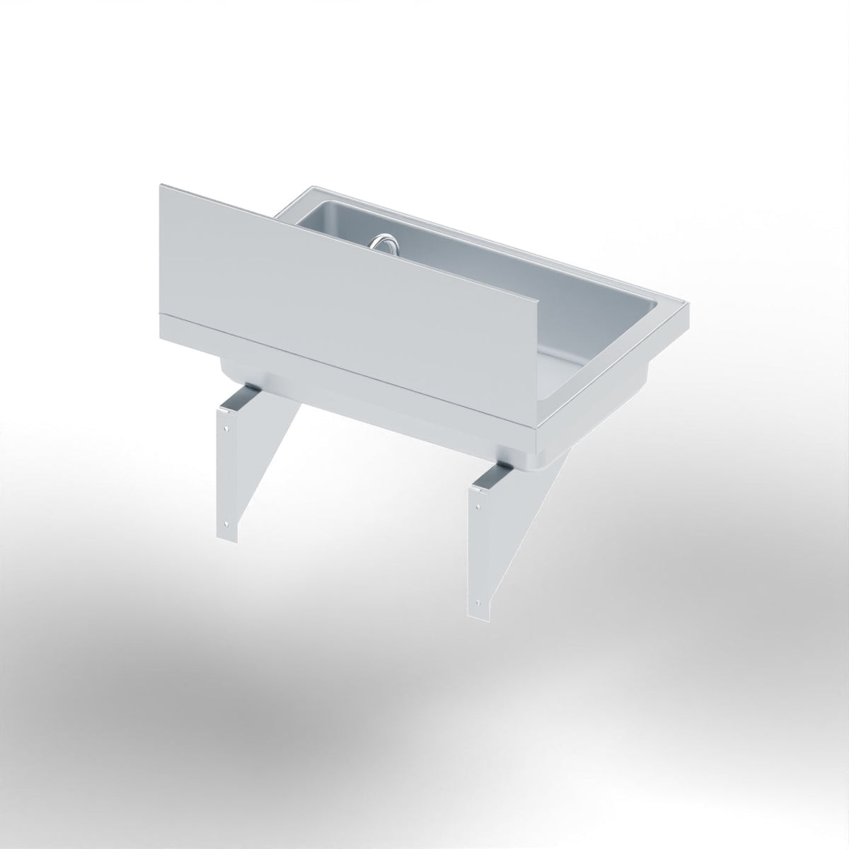 Economy Wall-Mount Stainless Steel Wash Sink, view 3