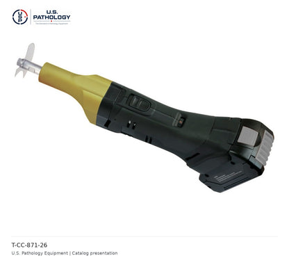 HEBU Gold Cordless Autopsy Saw, 18 V | USPE – 2026 model / 18 V – catalog reference T-CC-871-26; USPE catalog presentation