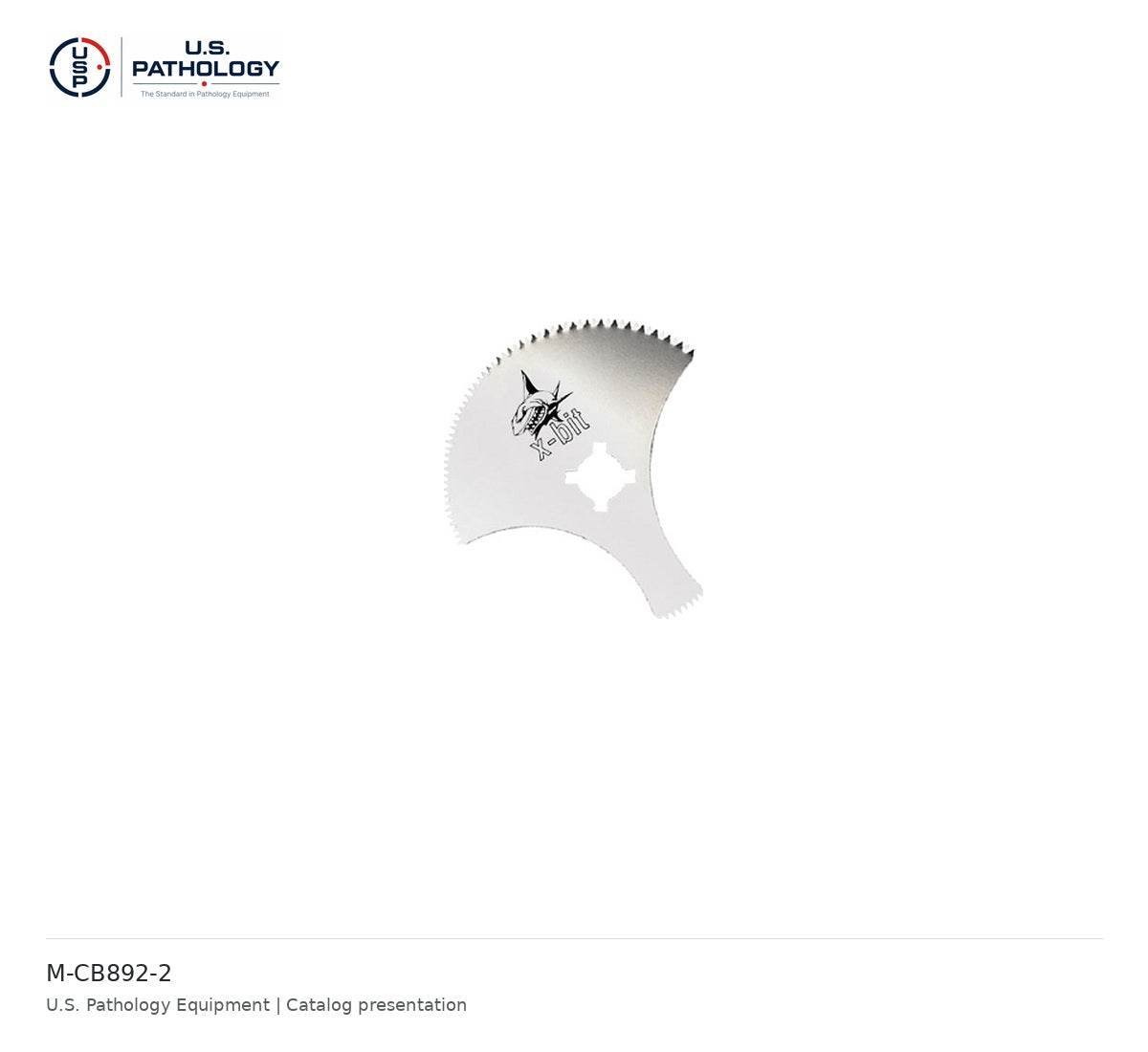HEBU X-Bite Section Autopsy Blade | USPE – 2.5-inch section blade – catalog reference M-CB892-2; USPE catalog presentation