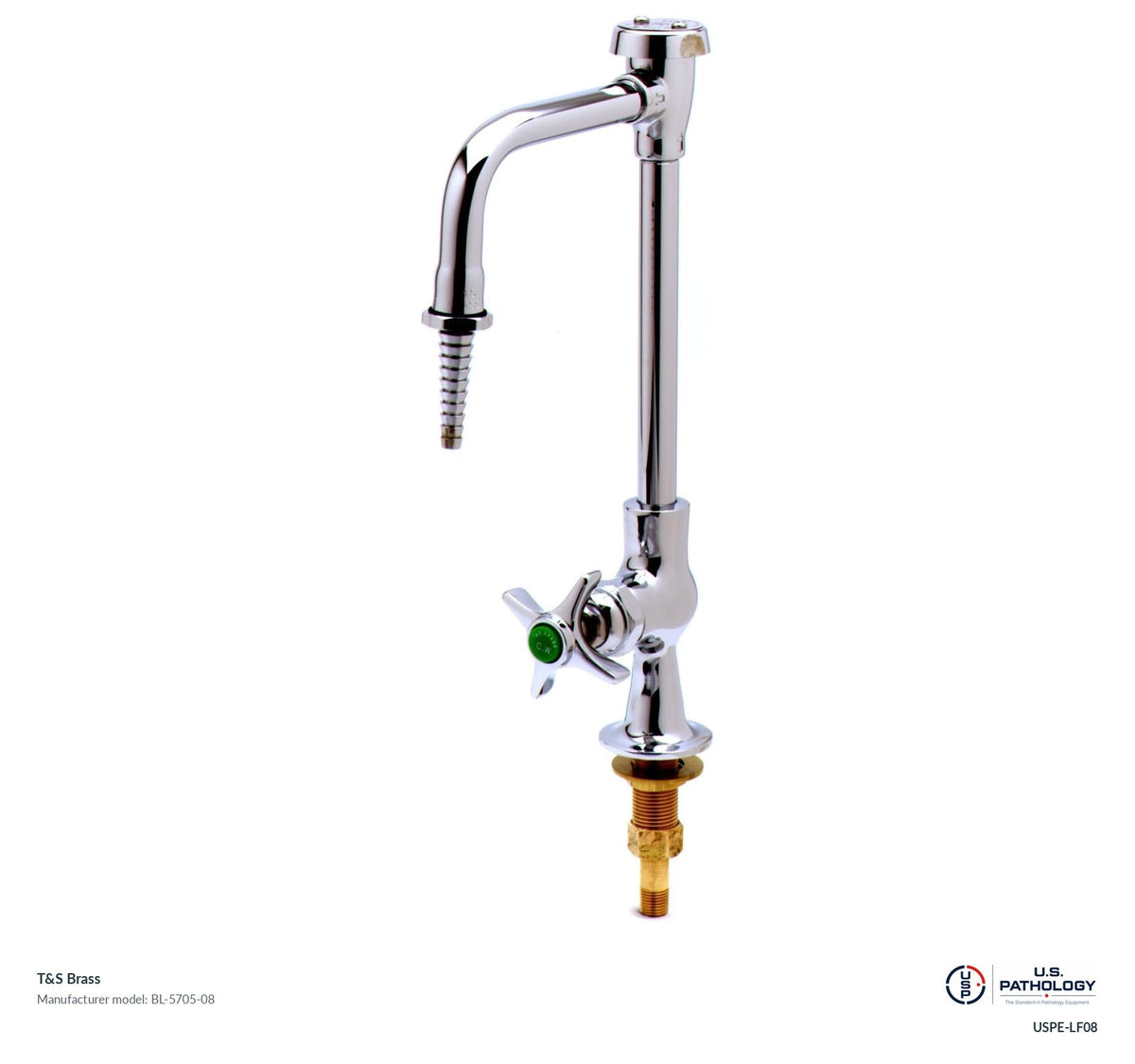 Genuine T&S Brass BL-5705-08 laboratory faucet reference image; USPE-LF08 catalog number; fixture only