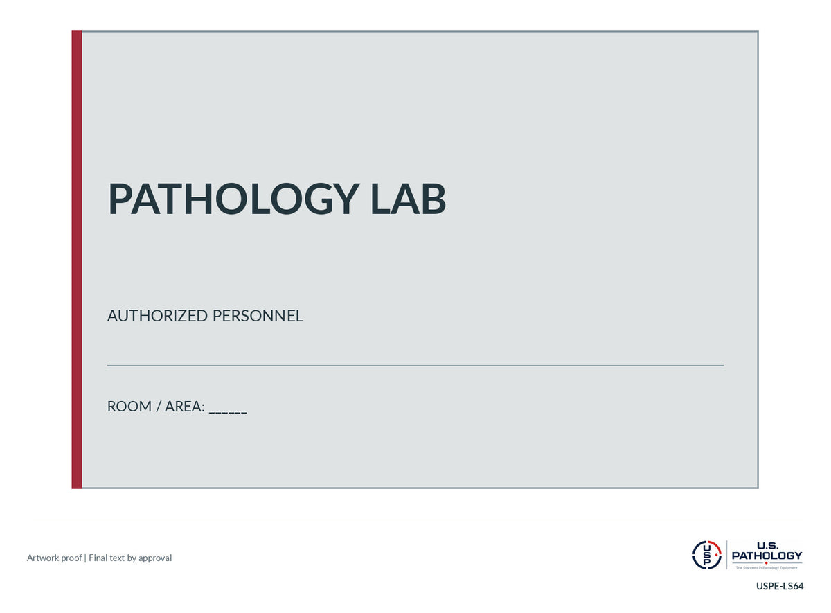 USPE Laboratory & Restricted-Area Sign, Silver-gray original flat artwork proof; sample wording, requested size and final construction subject to proof approval