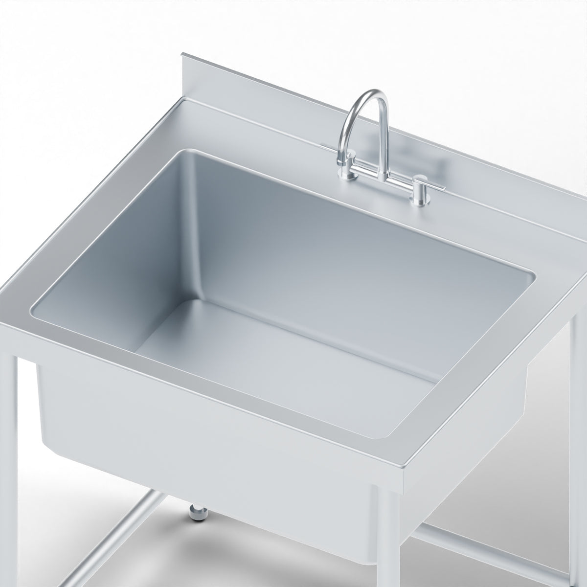Open-Frame Stainless Steel Wash Station, view 2