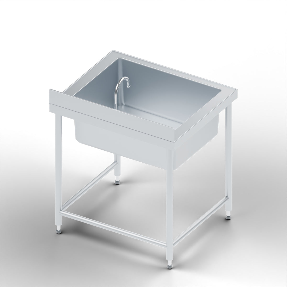 Open-Frame Stainless Steel Wash Station, view 3