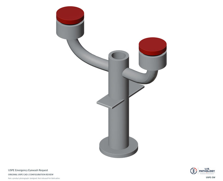 USPE Emergency Eyewash Request | USPE-EW | Original CAD configuration review, not a product photograph