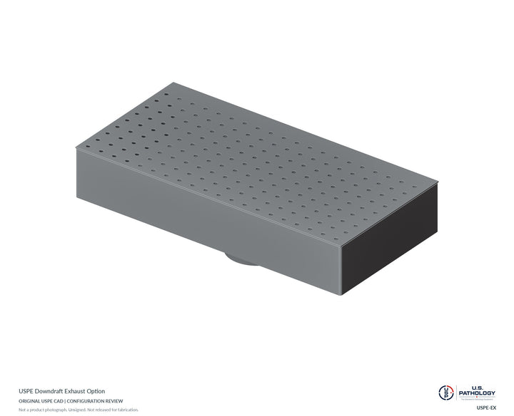 USPE Downdraft Exhaust Option | USPE-EX | Original CAD configuration review, not a product photograph