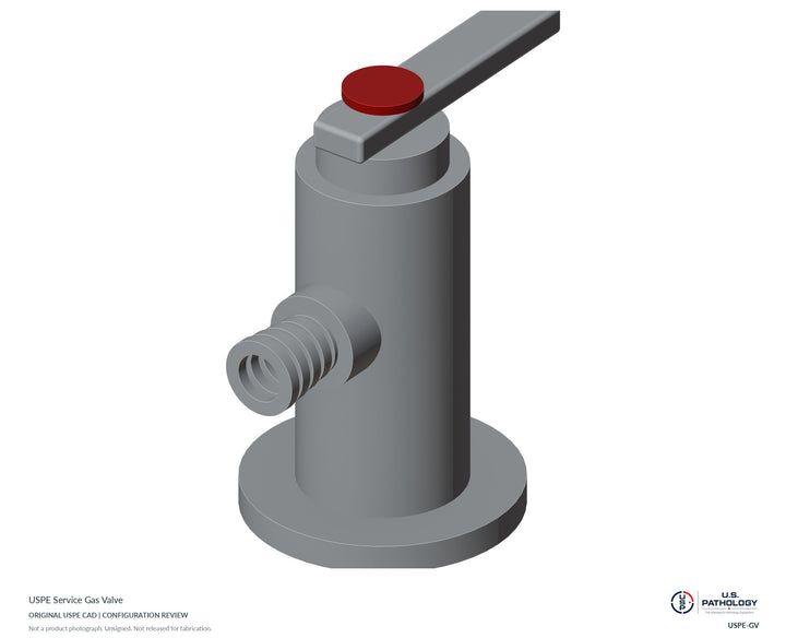 USPE Service Gas Valve | USPE-GV | Original CAD configuration review, not a product photograph