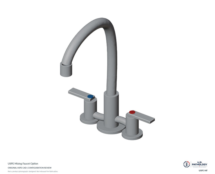USPE Mixing Faucet Option | USPE-MF | Original CAD configuration review, not a product photograph