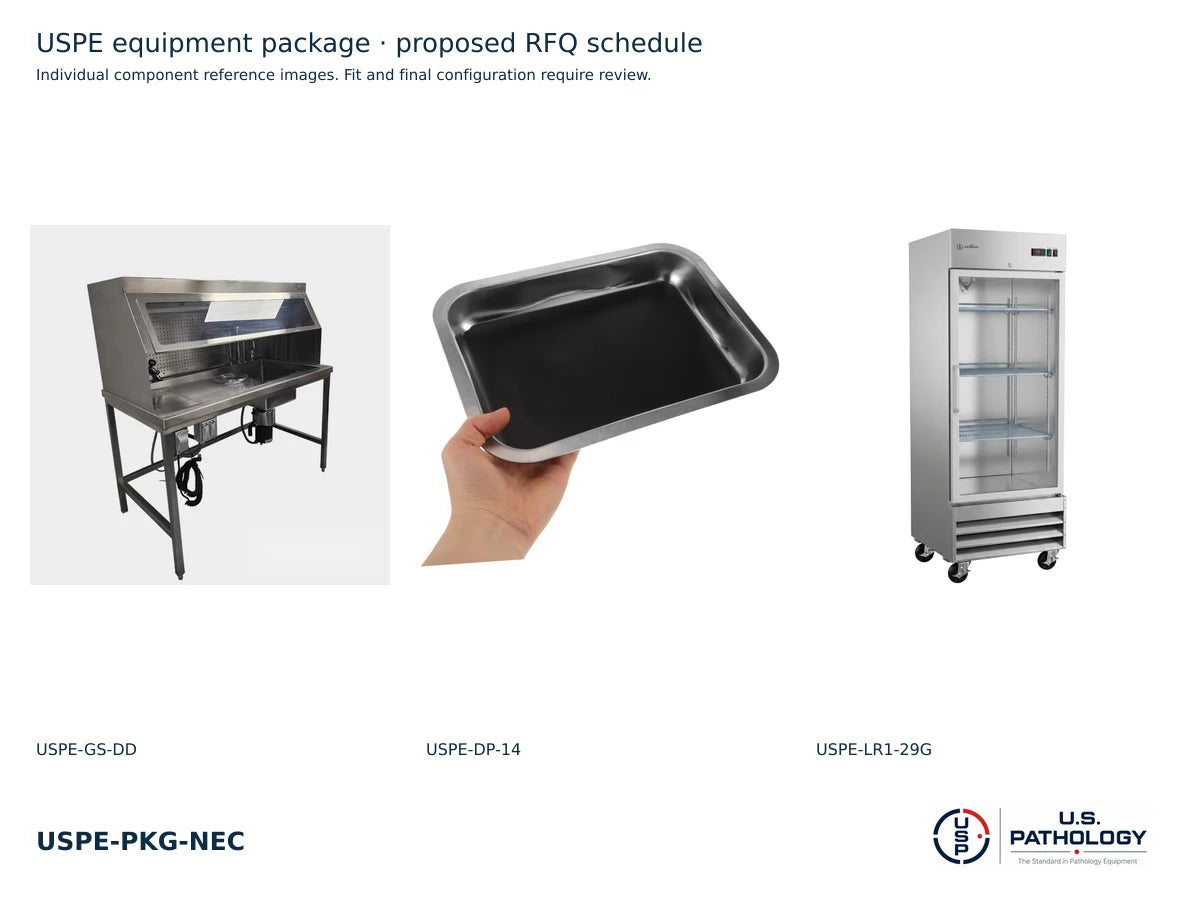 Animal Science Specimen Workstation Package | USPE-PKG-NEC | individual component reference images; final fit requires review