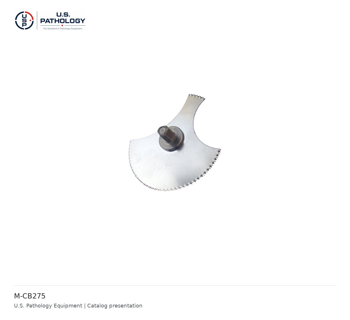 USPE Autopsy Section Blade with Post, 2.5-Inch Tri-Post – 2.5-inch tri-post – catalog reference M-CB275; USPE catalog presentation