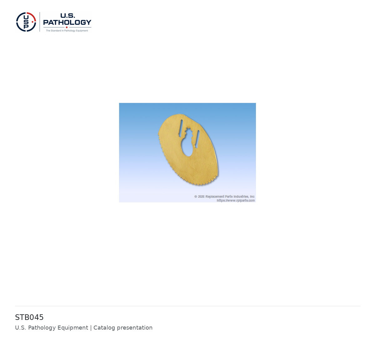 RPI Cast Cutter Blades for 940 / 941 Head Assemblies – Titanium nitride / plaster and synthetic – catalog reference STB045; USPE catalog presentation