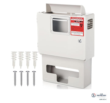 USPE 5-Quart Sharps Cabinet with Glove-Box Holder | USPE-SC5-C